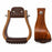 Challenger Western Horse Saddle Stirrups Leather Tread Wood