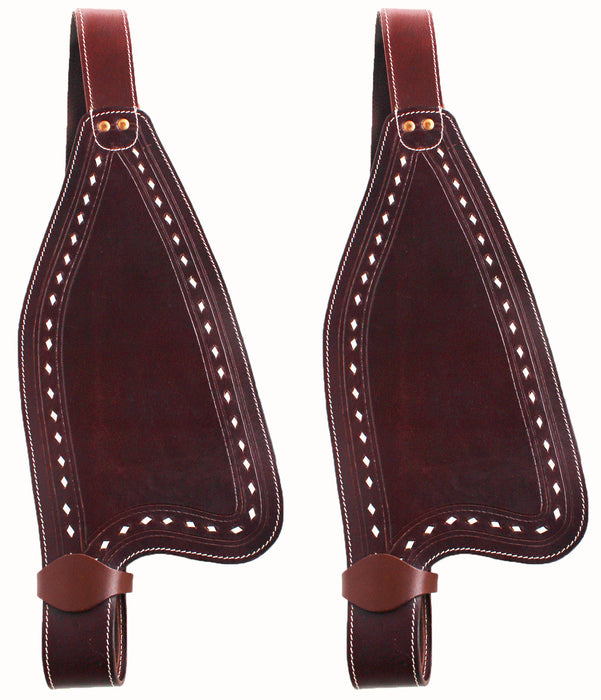 Horse Western Leather Replacement Saddle Fenders Pair 52Fender