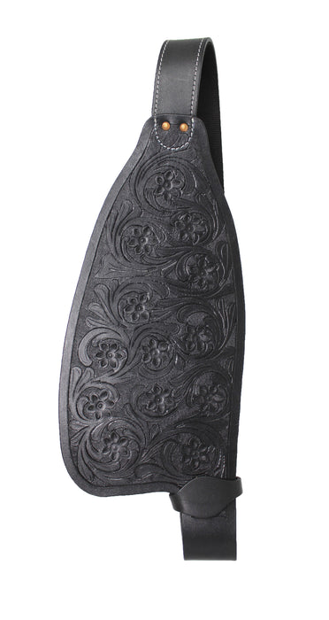 Horse Western Black Leather Hand-Tooled Floral Replacement Saddle Fenders Pair 5209BK