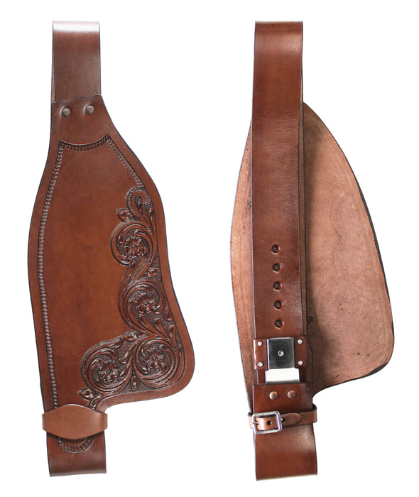 Horse Western Adult Floral Tooled Brown Leather Replacement Saddle Fenders 5211LB