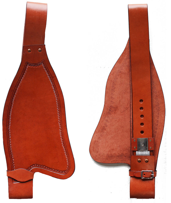 Horse Western Adult Tooled  Tan Leather Replacement Saddle Fenders 5214DT