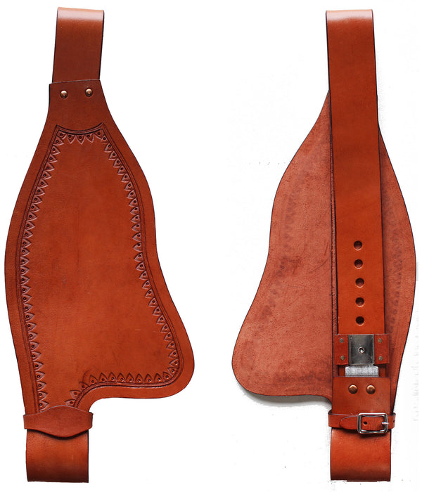 Horse Western Adult Tooled  Tan Leather Replacement Saddle Fenders 5216DT