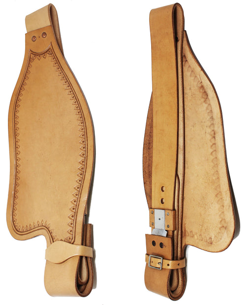 Horse Western Adult Tooled Leather Replacement Saddle Fender Pair 5216TAN