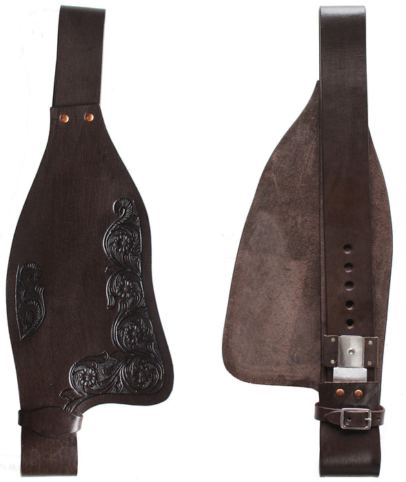 Horse Western Adult Tooled  Brown Leather Replacement Saddle Fenders 5219