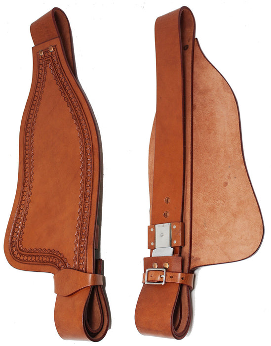 Horse Western Adult Tooled Leather Replacement Saddle Fender Pair 5222DT