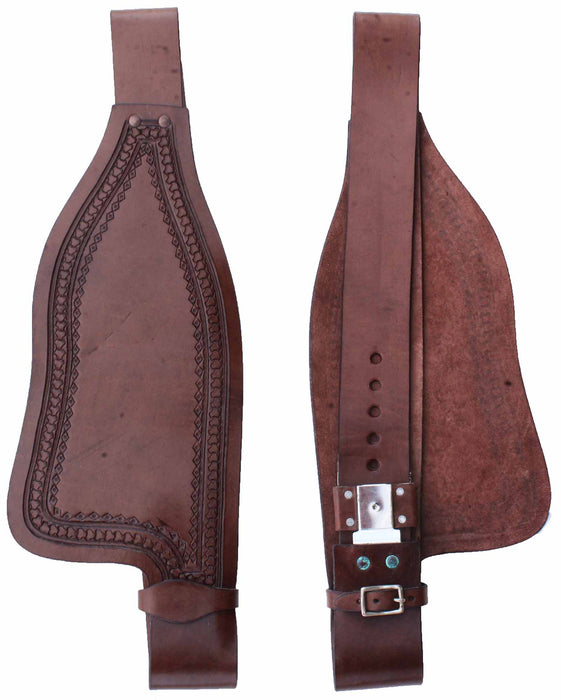 Horse Western Adult Tooled Leather Replacement Saddle Fenders 5222