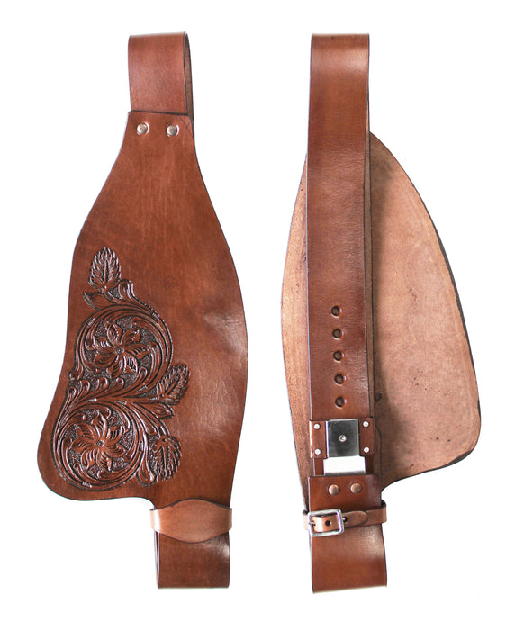 Horse Western Adult Tooled Leather Replacement Saddle Fender Pair 5224