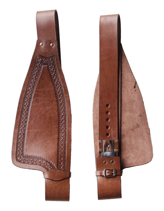 Horse Western Adult Tooled Leather Replacement Saddle Fenders 5255DB