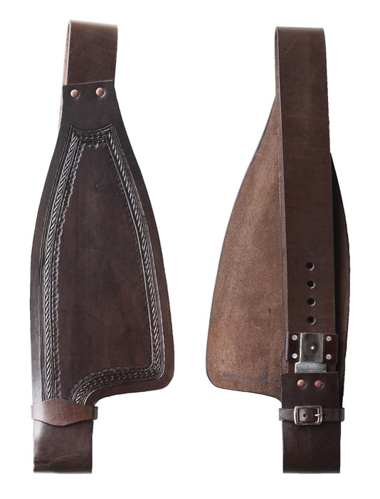 Horse Western Adult Tooled Leather Replacement Saddle Fenders 5256DB