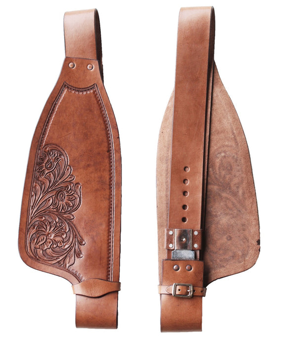 Horse Western Adult Floral Tooled Leather Replacement Saddle Fenders 5257DB