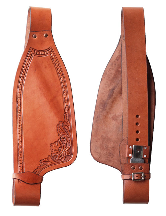 Horse Western Adult Floral Tooled Leather Replacement Saddle Fenders 5258DB