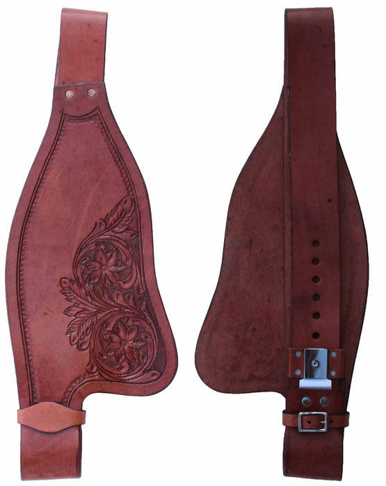 Horse Horse Western Adult Tooled Leather Replacement Saddle Fenders 5263