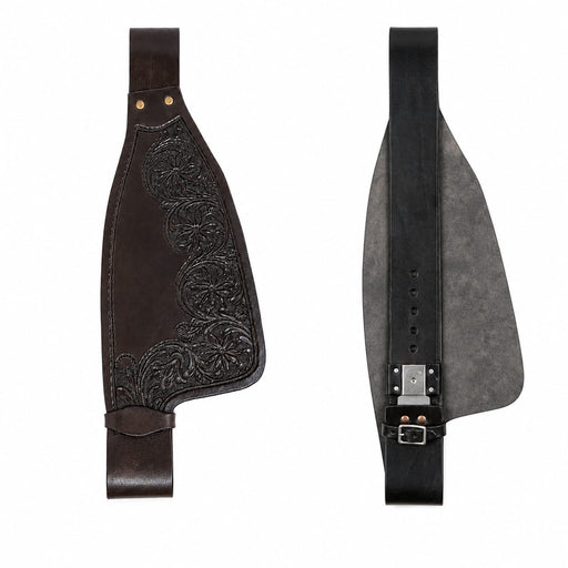 Horse Western Adult Floral Tooled Leather Replacement Saddle Fenders Dark Brown 5268DB