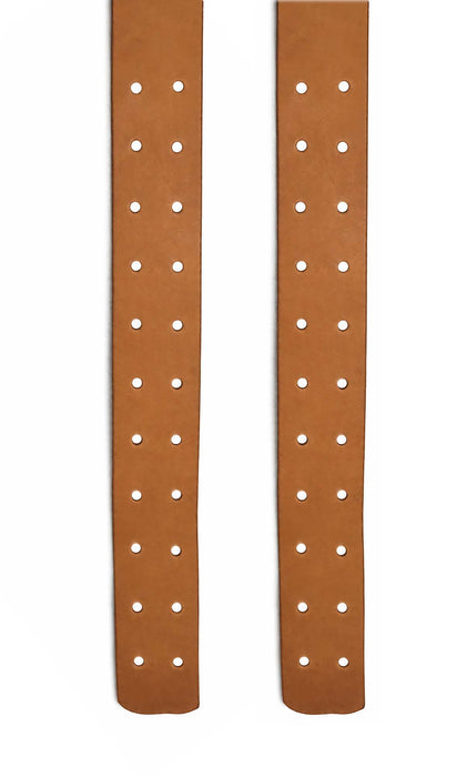 Challenger Natural Tan Vertical Western Saddle Stirrup Leathers Pre-Punched Replacement Pair 2-1/2" Wide