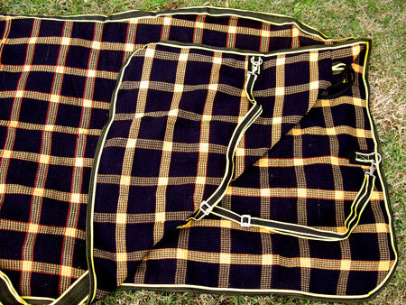 Horse Cotton Sheet Blanket Rug Summer Spring Black Yellow 5303