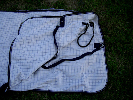 Horse Cotton Sheet Blanket Rug Summer Spring White Navy 5317