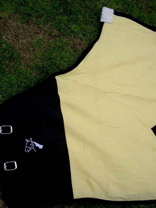 Horse Cotton Sheet Blanket Rug Summer Spring Yellow Black 5318