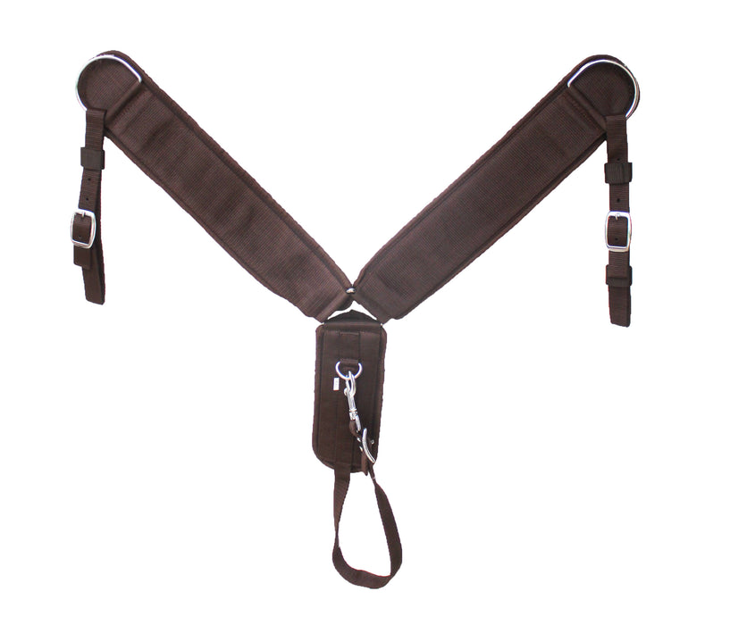 Western Horse Tack 3-3/4" W Black Nylon Neoprene Straight Breast Collar 5501