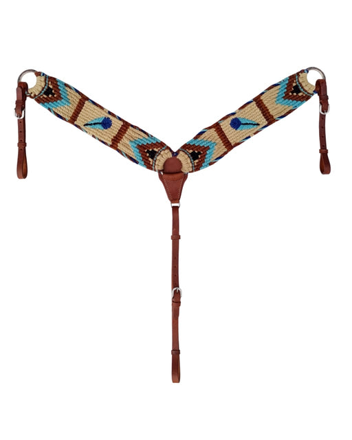 Western Western 3-1/2" Wide Handwoven Breast Collar w/ Harness Leather Uptugs 55JWool