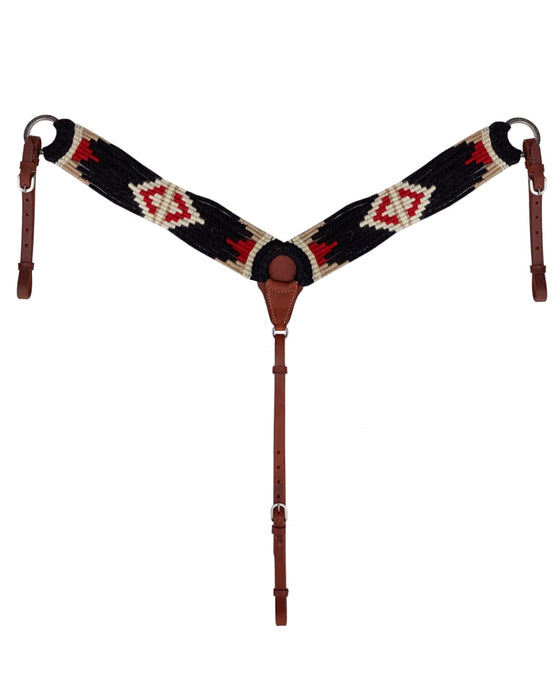 Western Western 3-1/2" Wide Handwoven Breast Collar w/ Harness Leather Uptugs 55JWool