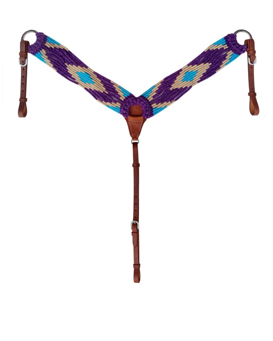 Western Western 3-1/2" Wide Handwoven Breast Collar w/ Harness Leather Uptugs 55JWool