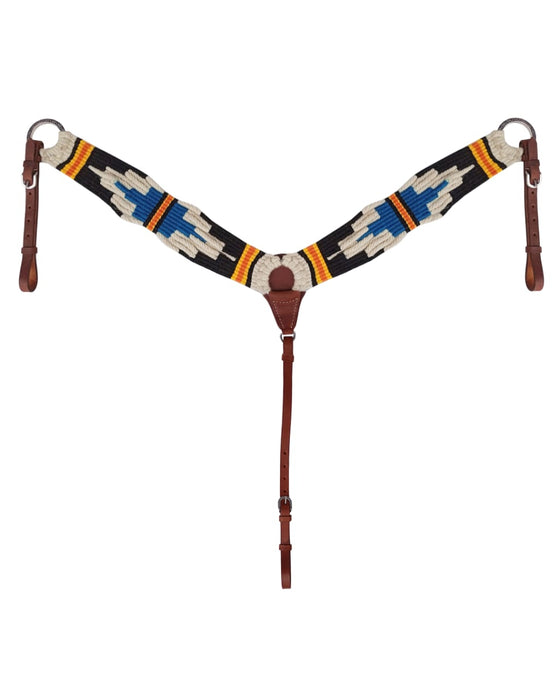 Western Western 3-1/2" Wide Handwoven Breast Collar w/ Harness Leather Uptugs 55JWool