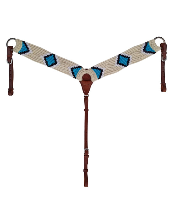 Western Western 3-1/2" Wide Handwoven Breast Collar w/ Harness Leather Uptugs 55JWool