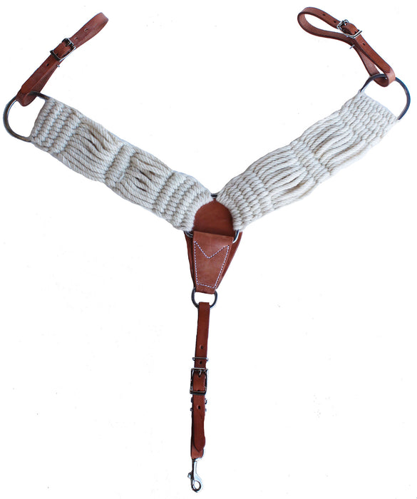 Western Western Mohair 25-Strand Breast Collar w/ Harness Leather Uptugs 55RT02