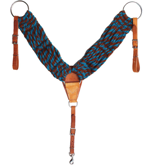 Horse Western Mohair 25-Strand Tan Breast Collar Harness Leather Uptugs 55RT03TR