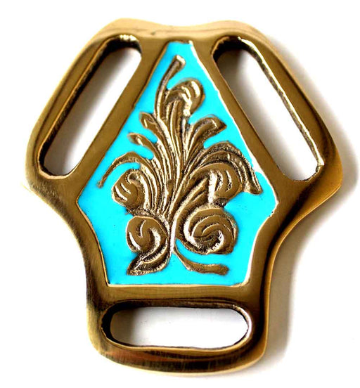 Horse Tack Brass Bridle Breast Collar Martingale Center Plate Ring 58Center