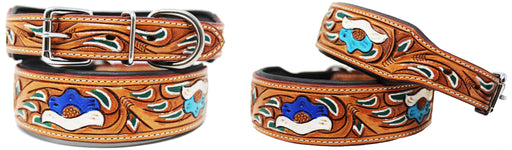 Dog Puppy Collar Genuine Cow Leather Padded Canine  60100