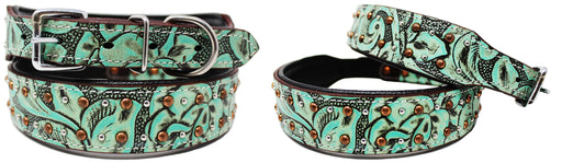 Dog Puppy Collar Genuine Cow Leather Padded Canine  60106