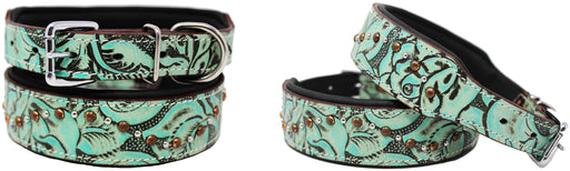 Dog Puppy Collar Genuine Cow Leather Padded Canine  60108