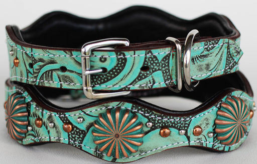 Dog Puppy Collar Genuine Cow Leather Padded Canine  60111Co215