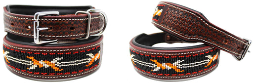 Dog Puppy Collar Genuine Cow Leather Padded Canine  60118