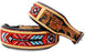 Hand Tooled Beaded Padded Leather Dog Collar  60123