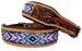 Hand Tooled Beaded Padded Leather Dog Collar  60128