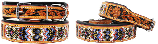 Dog Puppy Collar Genuine Cow Leather Padded Canine  60130