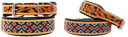 Dog Puppy Collar Genuine Cow Leather Padded Canine  60131