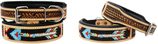 Dog Puppy Collar Genuine Cow Leather Padded Canine  60137