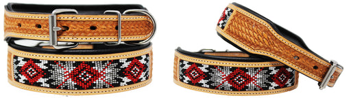 Dog Puppy Collar Genuine Cow Leather Padded Canine  60138