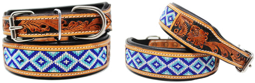 Dog Puppy Collar Genuine Cow Leather Padded Canine  60148