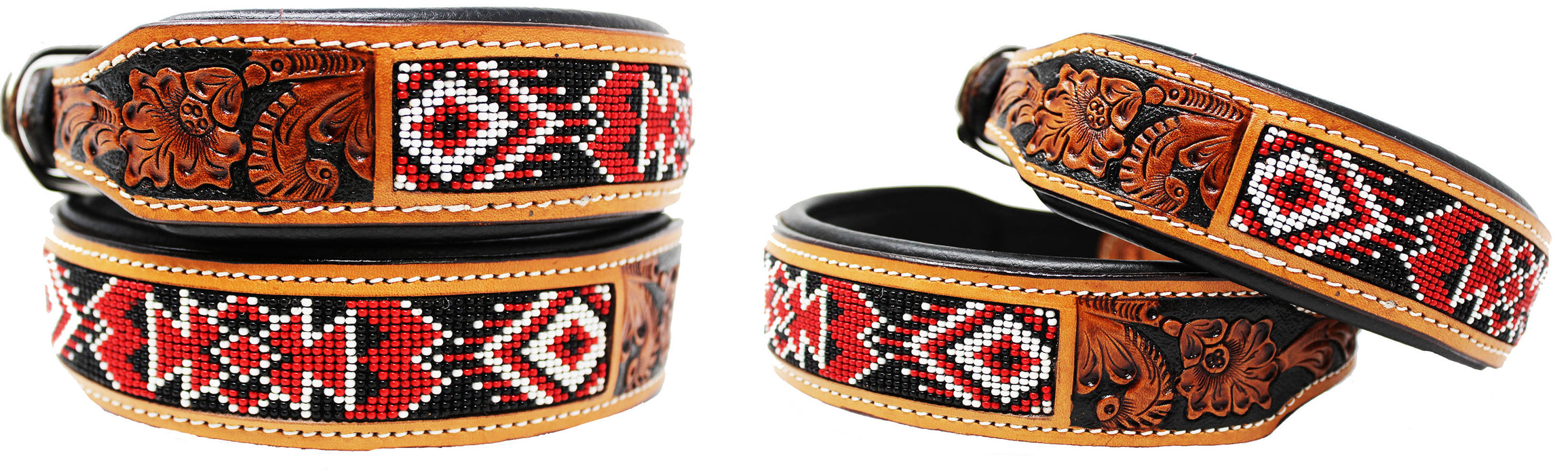 Dog Puppy Collar Genuine Cow Leather Padded Canine  60150