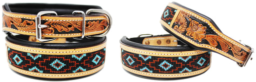 Dog Puppy Collar Genuine Cow Leather Padded Canine  60152