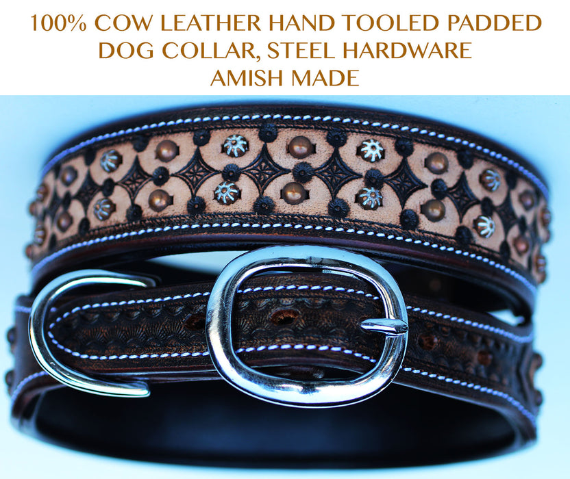 Bling Rhinestone Dog Puppy Collar Crystal Western Cow Leather  6015