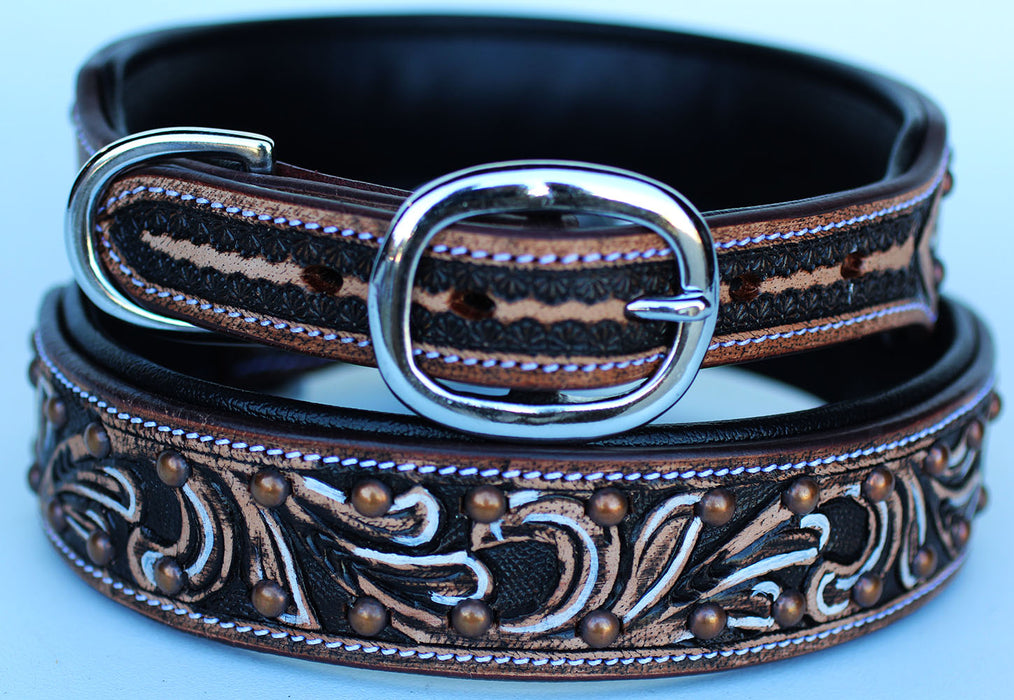 Bling Rhinestone Dog Puppy Collar Crystal Western Cow Leather  6016