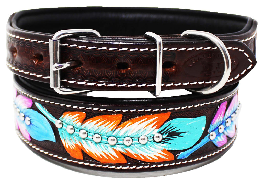 Bling Rhinestone Dog Puppy Collar Crystal Western Cow Brown Leather  6019