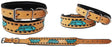 Tooled Feather Padded Leather Dog Puppy Collar 60196