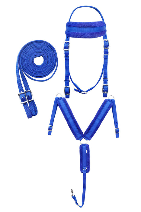 Horse Western 3-Piece Nylon Bridle Breast Collar Reins Tack Set 601J03