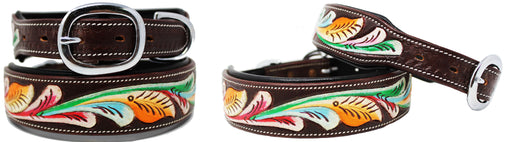 Rhinestone Dog Puppy Collar Crystal Western Cow Leather  6024